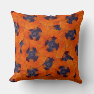 Scarlet Orange Poppy Nahtloses Muster Kissen