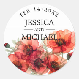 Scarlet Petal Elegante Runder Aufkleber