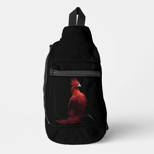 Scarlet Phoenix Sits stolz Crossbody Bag (Vorderseite)