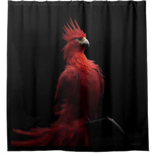 Scarlet Phoenix Sits stolz Duschvorhang