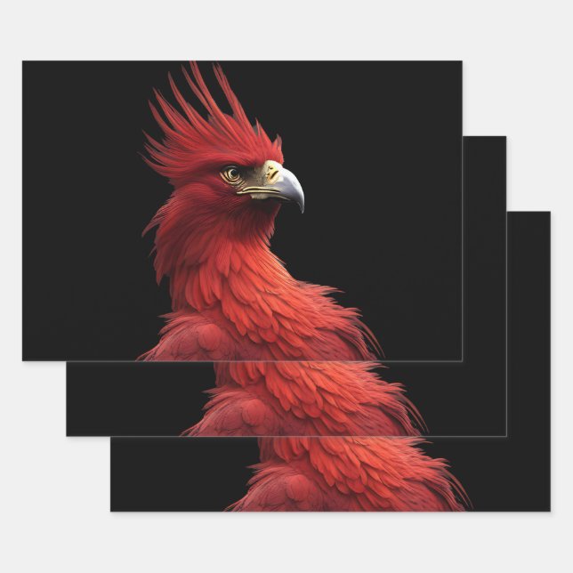 Scarlet Phoenix Sits stolz Geschenkpapier Set (Set)