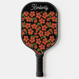 Scarlet Pimpernel Watercolor Custom Name Pickleball Schläger