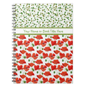 Scarlet Poppies and Buds Spiral Notebook, Journal Notizblock
