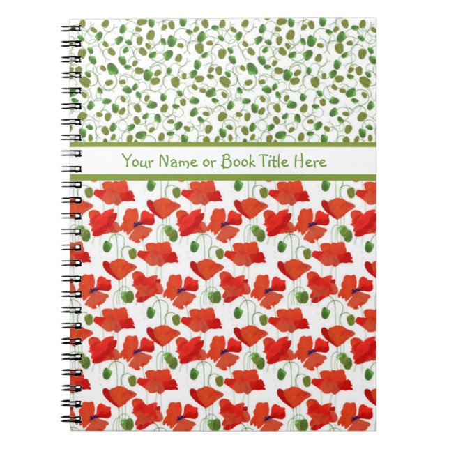 Scarlet Poppies and Buds Spiral Notebook, Journal Notizblock (Vorderseite)