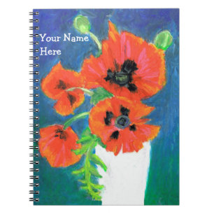 Scarlet Poppies individuell anpassbares Spiral Not Notizblock
