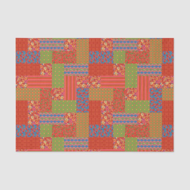 Scarlet Poppies Patterns Nostalgische Imitate Patc Seidenpapier (Vorderseite)