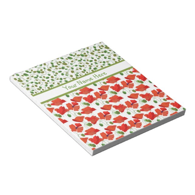 Scarlet Poppies und Buds Notepad oder Jotter Notizblock (angewinkelt)