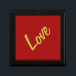 Scarlet Red Gold Colors Liebe Hochzeitkalligrafie Erinnerungskiste<br><div class="desc">Sie können die Schriftart und Farben leicht ändern. Sie können auch Ihr Logo und das Hintergrundbild hinzufügen,  wie Sie möchten.</div>