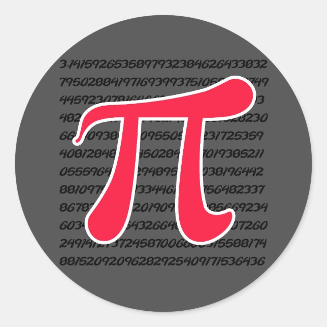 Scarlet Red Pi Symbol Runder Aufkleber (Vorderseite)