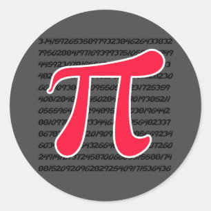 Scarlet Red Pi Symbol Runder Aufkleber