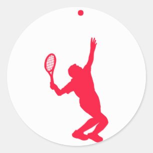 Scarlet Red Tennis Runder Aufkleber