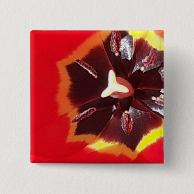 Scarlet Red Tulip Button (Vorderseite)