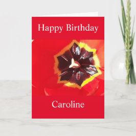 Scarlet Red Tulip Geburtstagskarte Karte