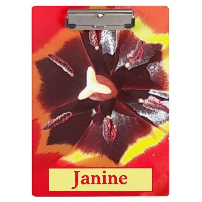 Scarlet Red Tulip Klemmbrett (Vorderseite)