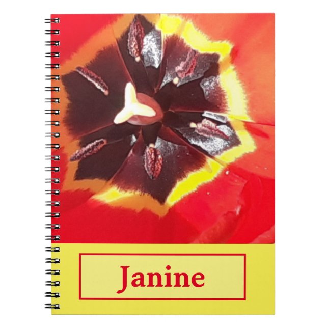 Scarlet Red Tulip Spiral Notebook Notizblock (Vorderseite)