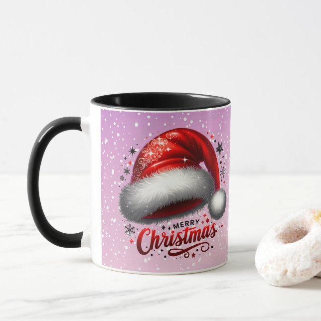 Scarlet Santa Hat Glow  Tasse (Mit Donut)