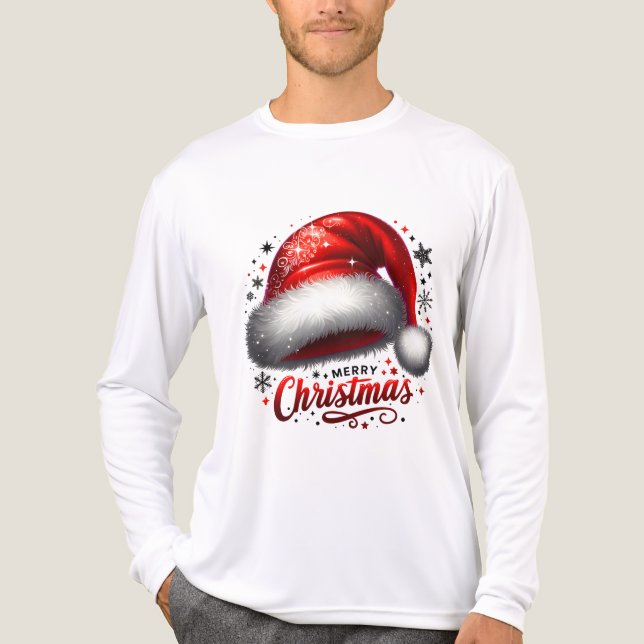 Scarlet Santa Hat Glow Tri-Blend Shirt (Vorderseite)