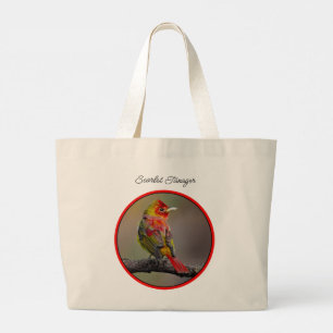 Scarlet Tanager Molting Original Foto Jumbo Stoffbeutel