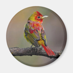 Scarlet Tanager Molting - Original Foto Magnet