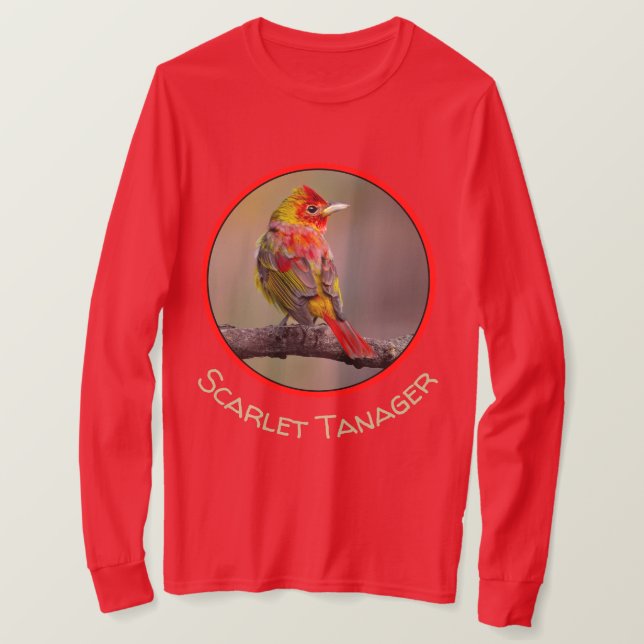 Scarlet Tanager Molting - Original Foto T-Shirt (Design vorne)