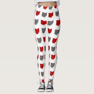 Scarlet-und Grau-Staat von Ohio-Muster Leggings