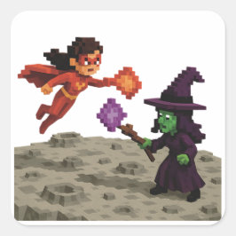 Scarlet Vega Showdown Quadratischer Aufkleber