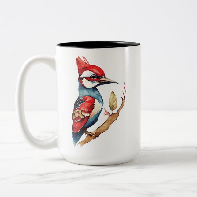 Scarlet Wappen Woodpecker Zweifarbige Tasse (Links)