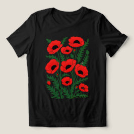 Scarlet Whisper Damen Abstract Poppy T-Shirt Tri-Blend Shirt