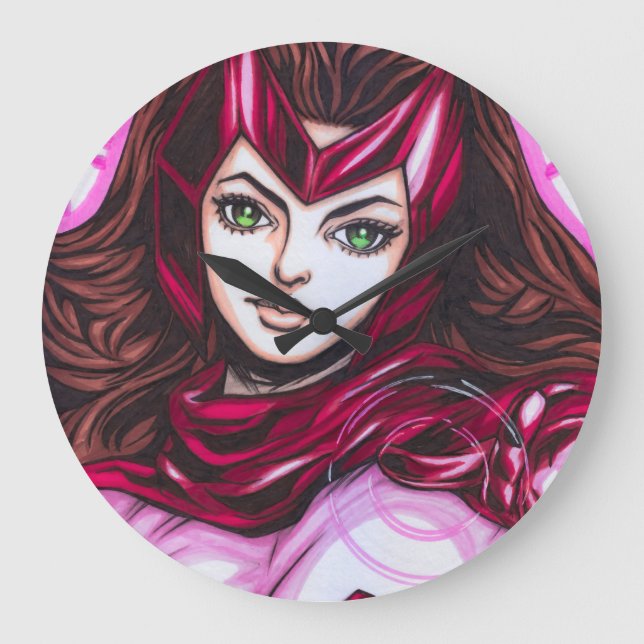 Scarlet Witch ~ Wanda Maximoff Große Wanduhr (Vorderseite)