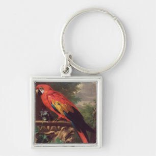 ScarletMacaw in einer Landschaft (Öl auf Leinwand) Schlüsselanhänger