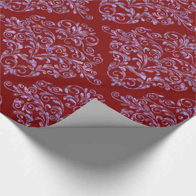 Scarletphylo Elegant Royal Damask Geschenkpapier (Ecke)