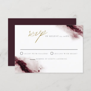 SCARLETT   Boho Burgundy and Gold RSVP Card Einladung