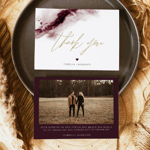 SCARLETT Boho Burgundy Watercolor Dankeschön Karte