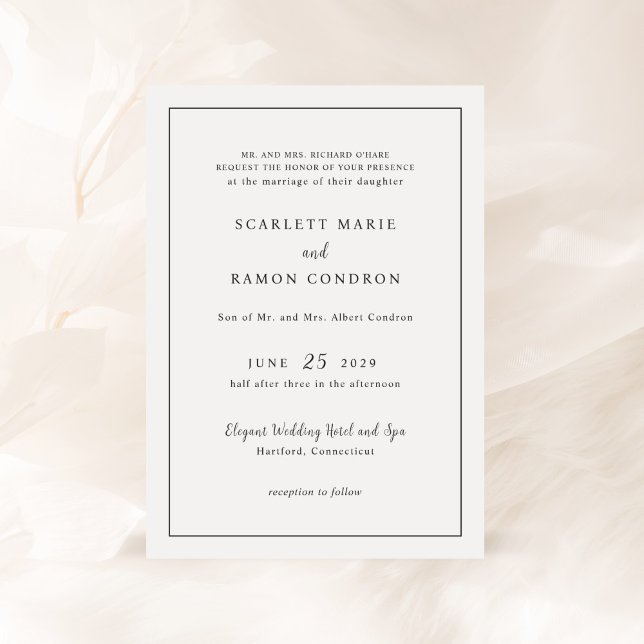 Scarlett Border Elegante Hochzeit Einladung (Von Creator hochgeladen)