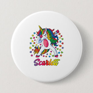 Scarlett Dabbing Unicorn Rainbow Personalisiert Na Button