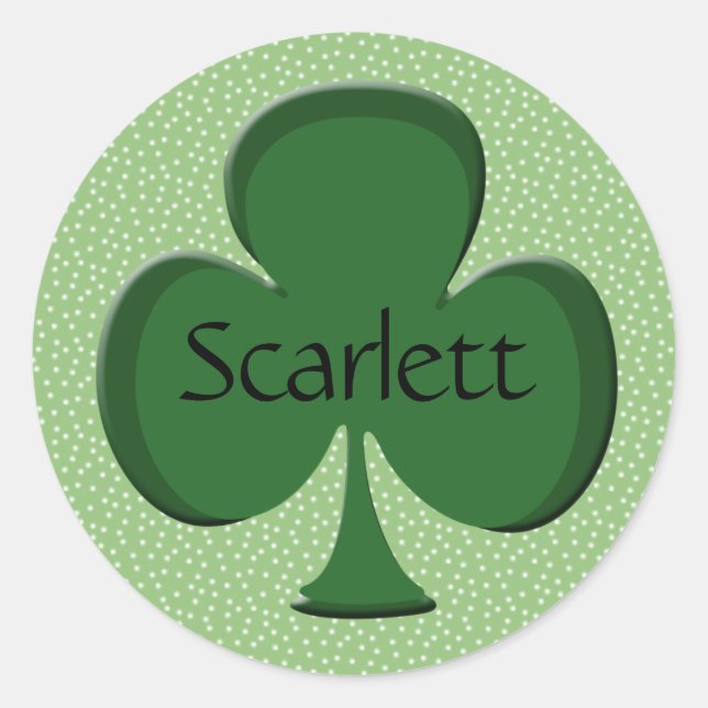 Scarlett Kleeblatt Name Stickers / Umschlag Aufkle (Vorderseite)