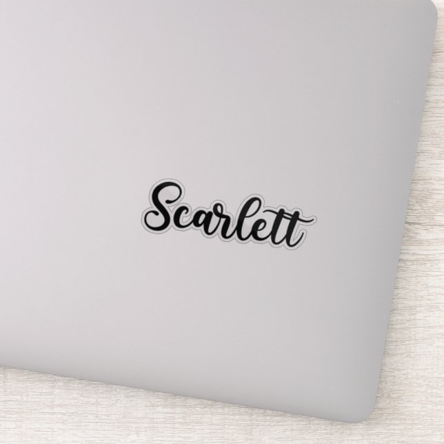 Scarlett Name - Handgeschriebene Kalligrafie Aufkleber (Detail)
