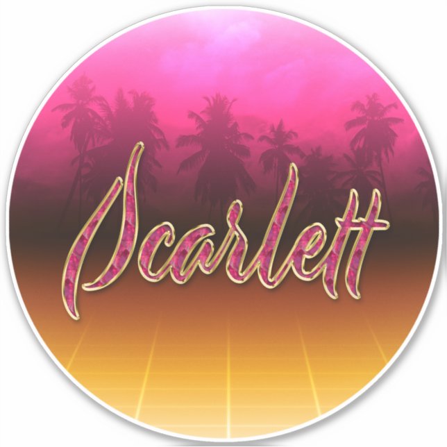 Scarlett Vorname Name pink Aufkleber Sticker (Vorderseite)