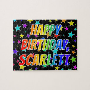 "SCARLETT" Vorname, Spaß "GLÜCKLICHER GEBURTSTAG" Puzzle