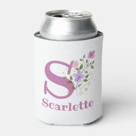 Scarlette Name mit floralem Design Dosenkühler