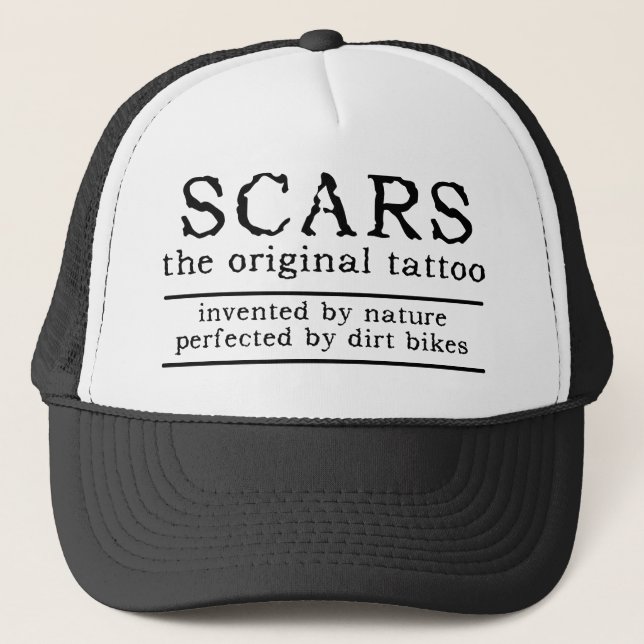 Scars Tattoo Dirt Bike Motocross Cap Hat Truckerkappe (Vorderseite)
