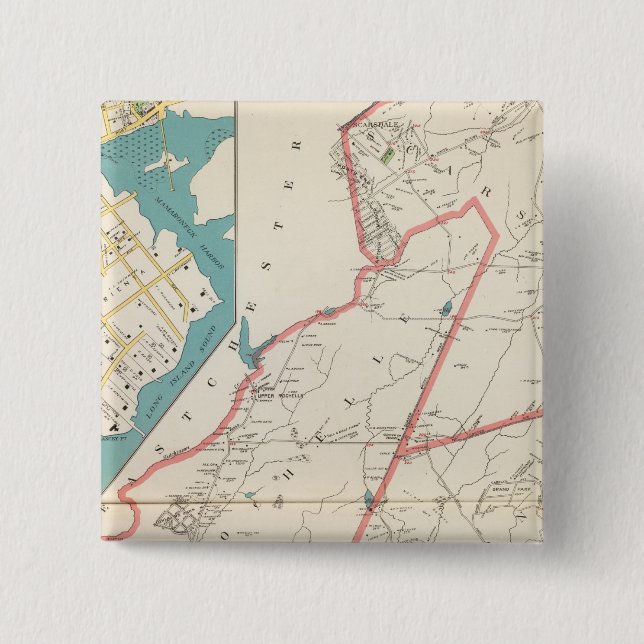 Scarsdale, New Rochelle, Mamaroneck Städte Button (Vorderseite)
