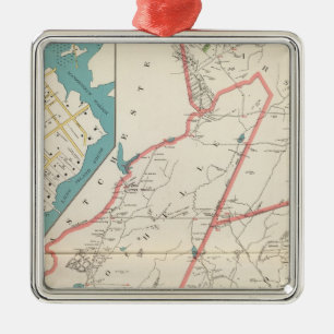 Scarsdale, New Rochelle, Mamaroneck Städte Silbernes Ornament