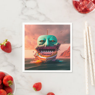 Scary boat serviette