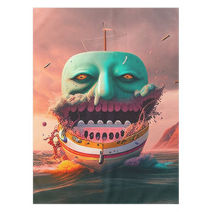 Scary boat tischdecke