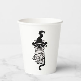 Scary cat wrapped pappbecher