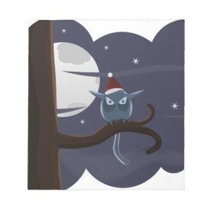 scary christmas owl notizblock