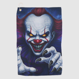 Scary Clown Golf Towel Golfhandtuch