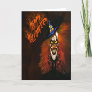 Scary Clown Halloween Card Karte