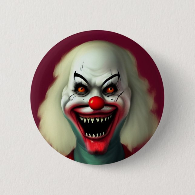 Scary clown horror portrait ugly monster Halloween Button (Vorderseite)